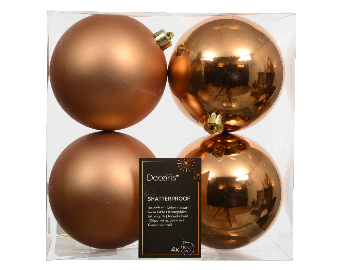 Box 4 Palle Di Natale D 10 Cm Brandy