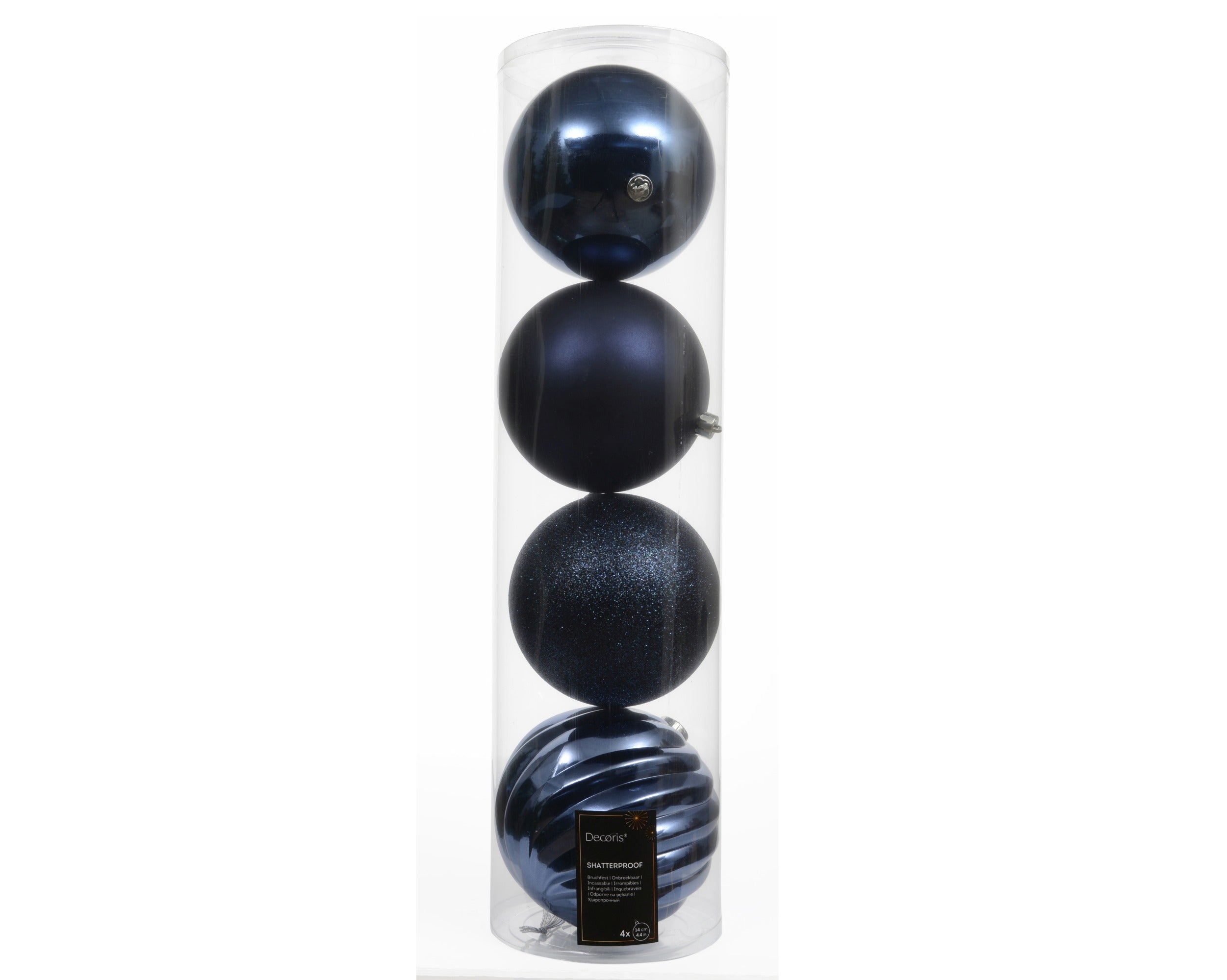 Box 4 Palle Natale Night Blue D 14 Cm