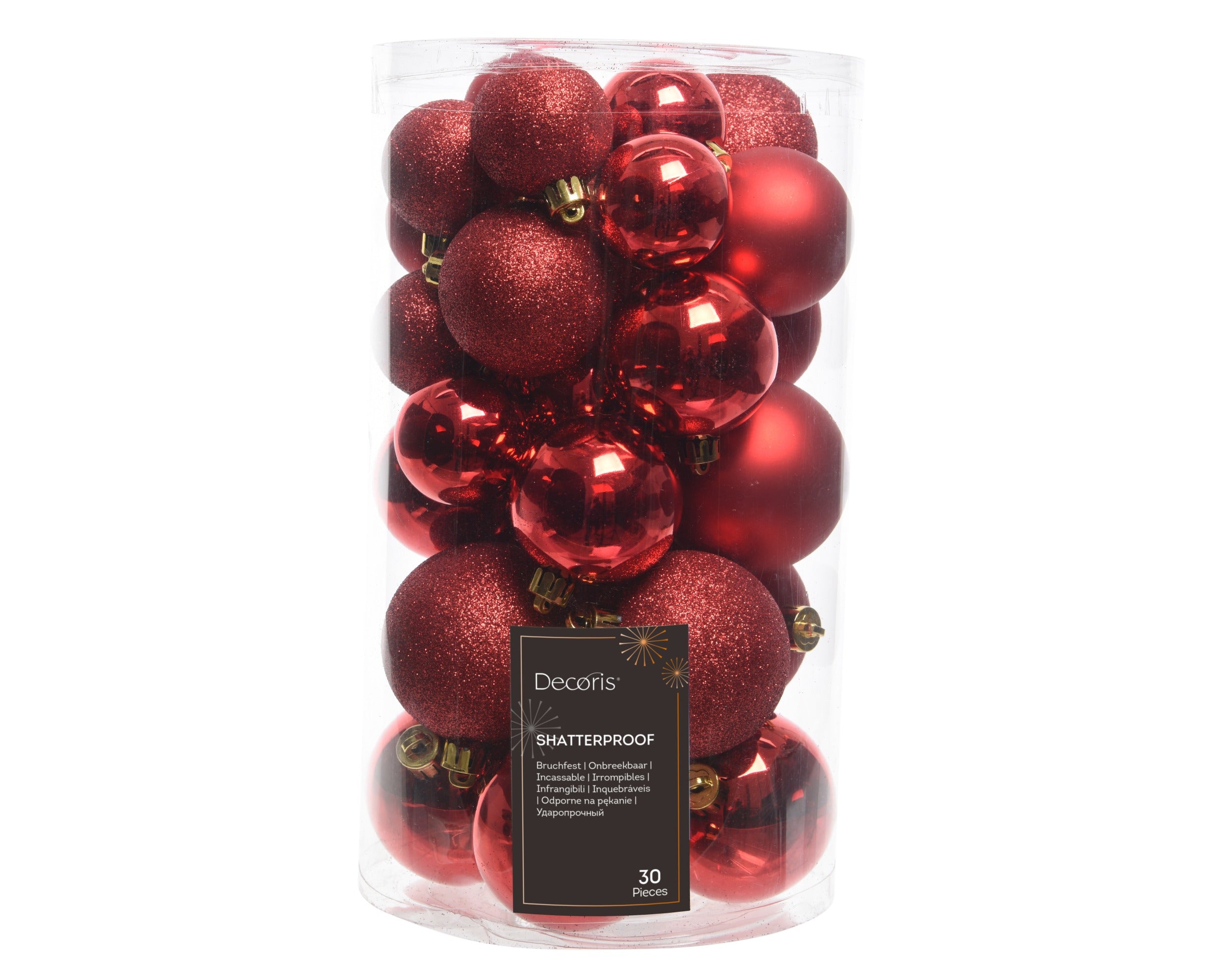 Box 30 Palline di Natale Miste Rosse