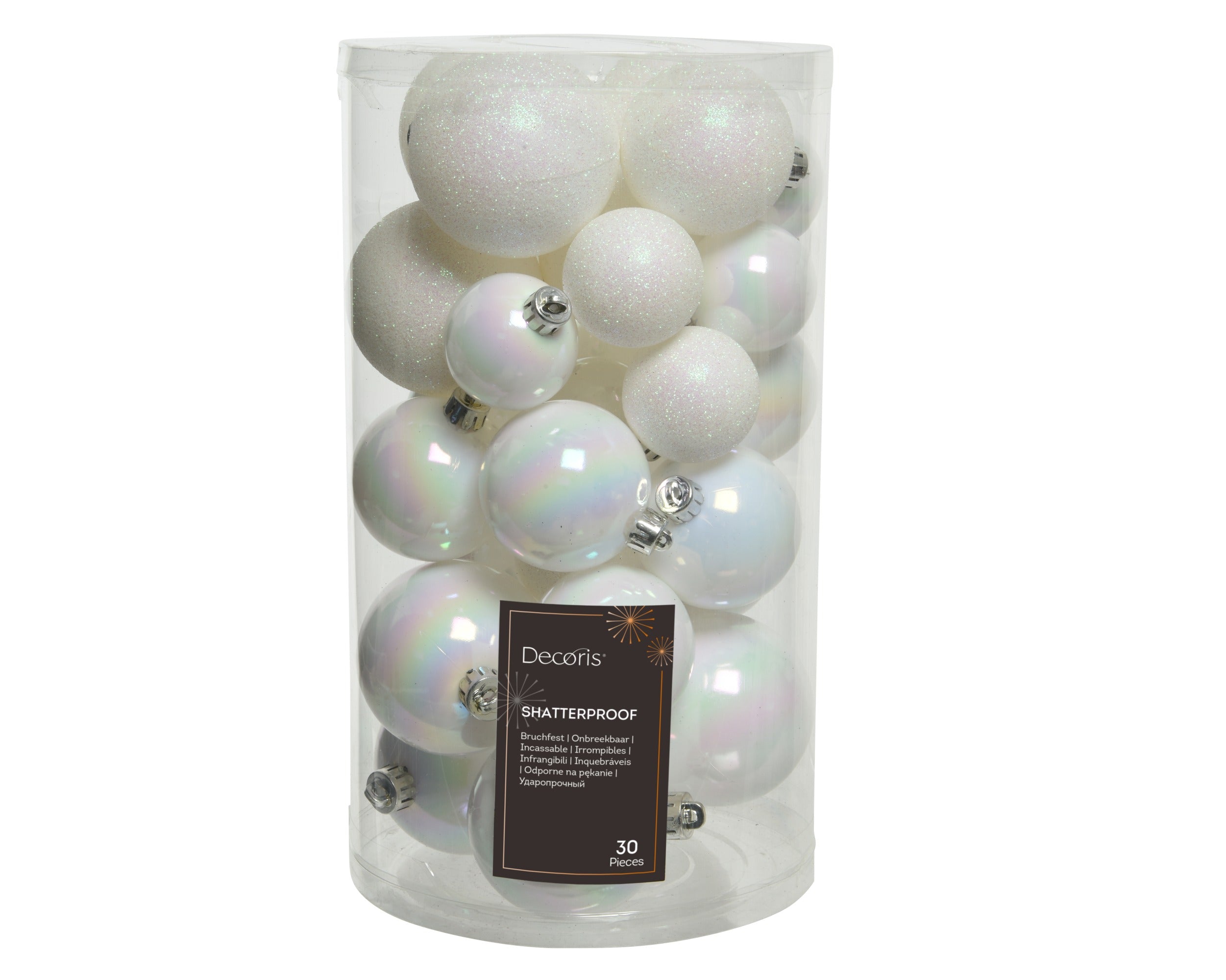 Palline Albero Di Natale Bianco Iris