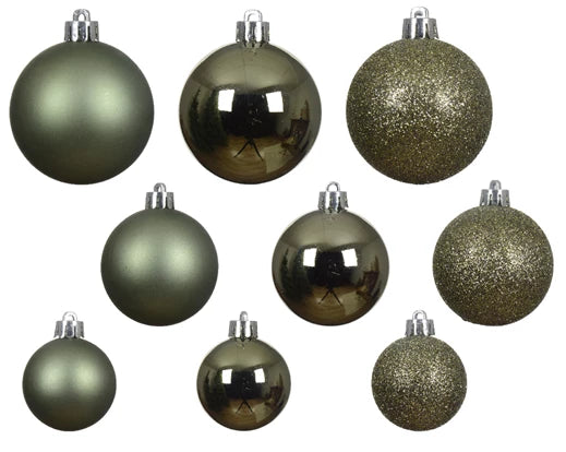 Box 30 Palline Di Natale Miste Rosemary Green 6 Cm