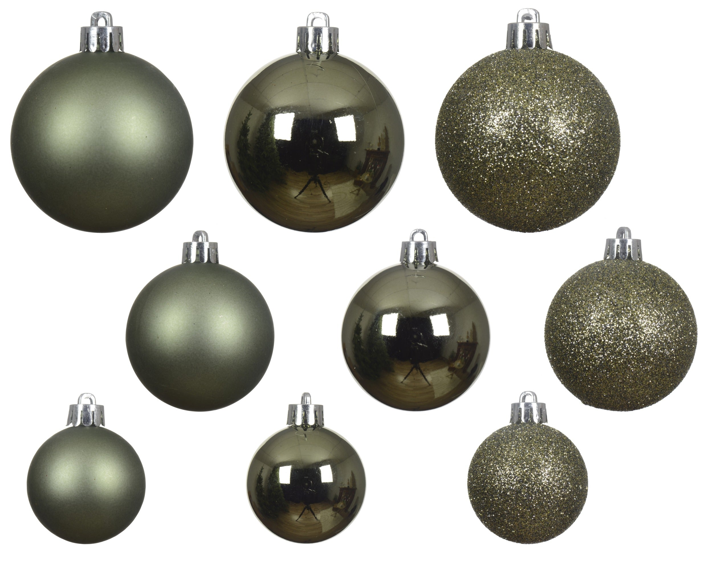 Box 30 Palline Di Natale Miste Rosemary Green 6 Cm