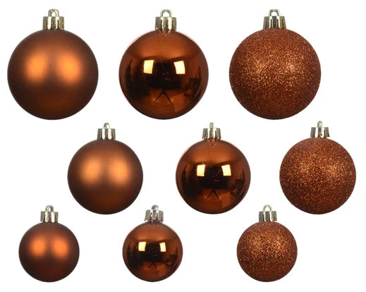 Box 30 Palline Di Natale Miste Warm Cider 6 Cm
