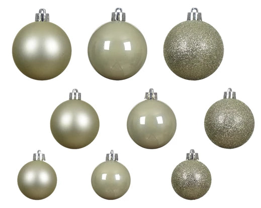 Box 30 Palline Di Natale Miste White Mint 6 Cm