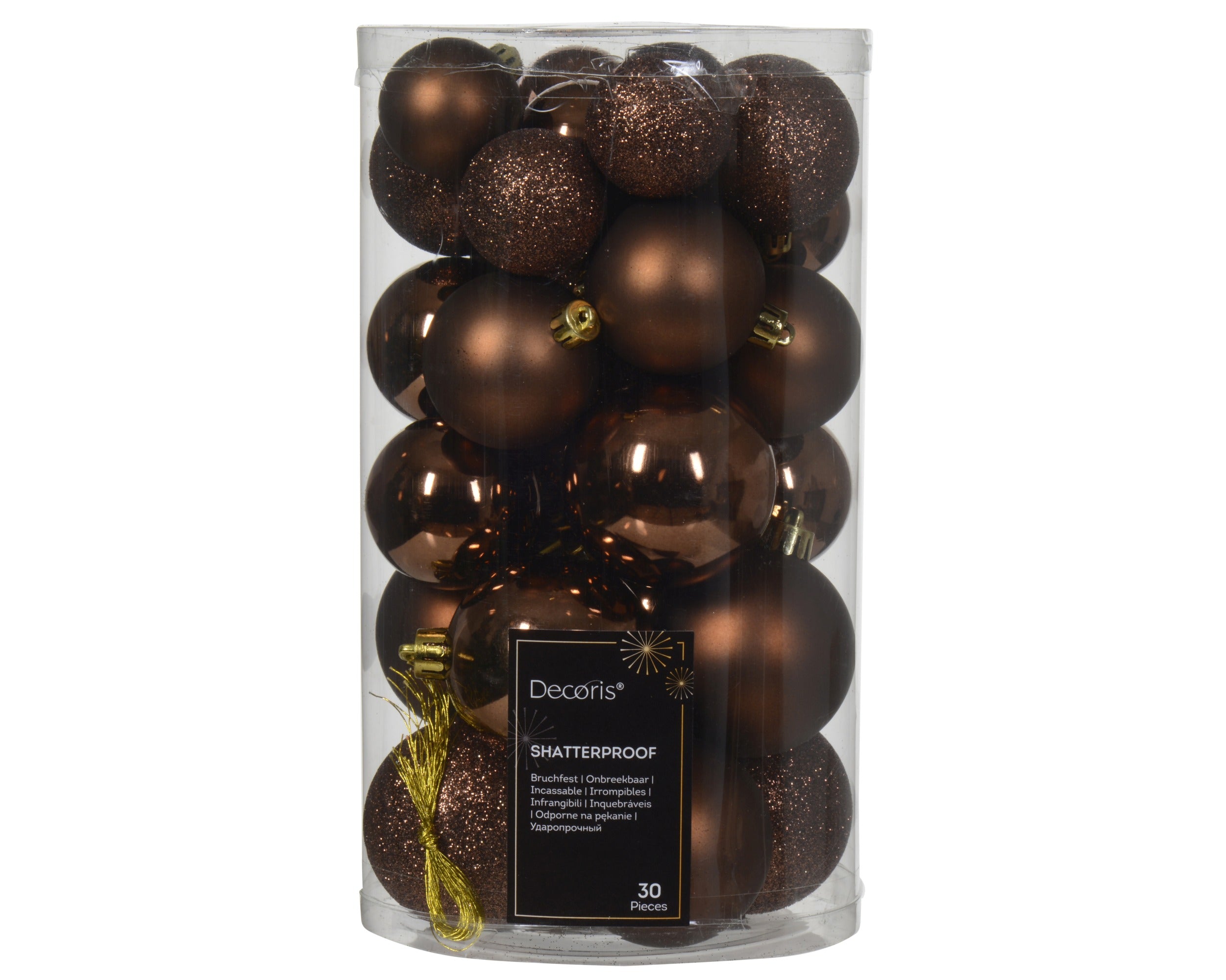 Box 30 Palline Di Natale D 6 Cm Espresso