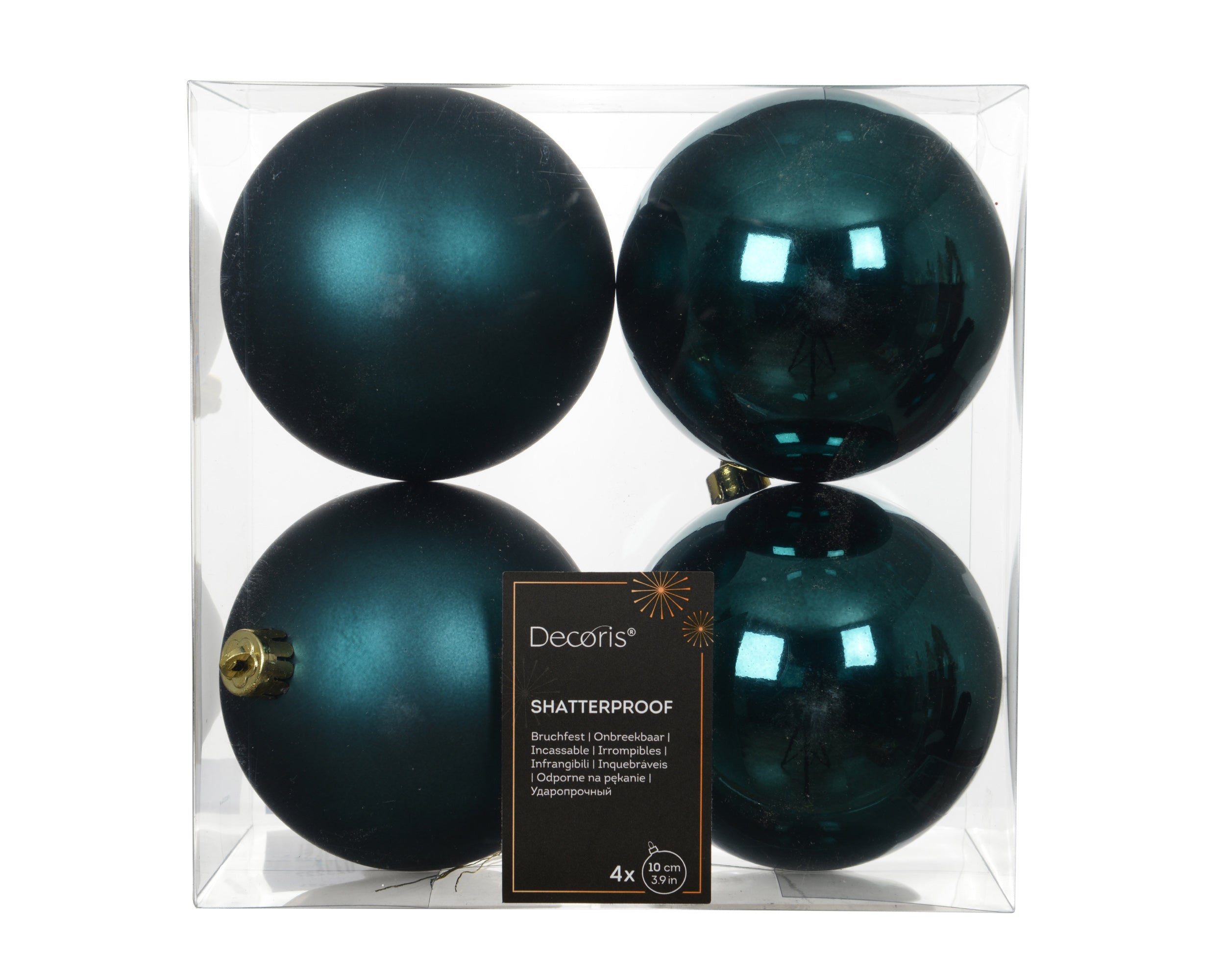 Box 4 Palle Di Natale  D 10 Cm Emerald