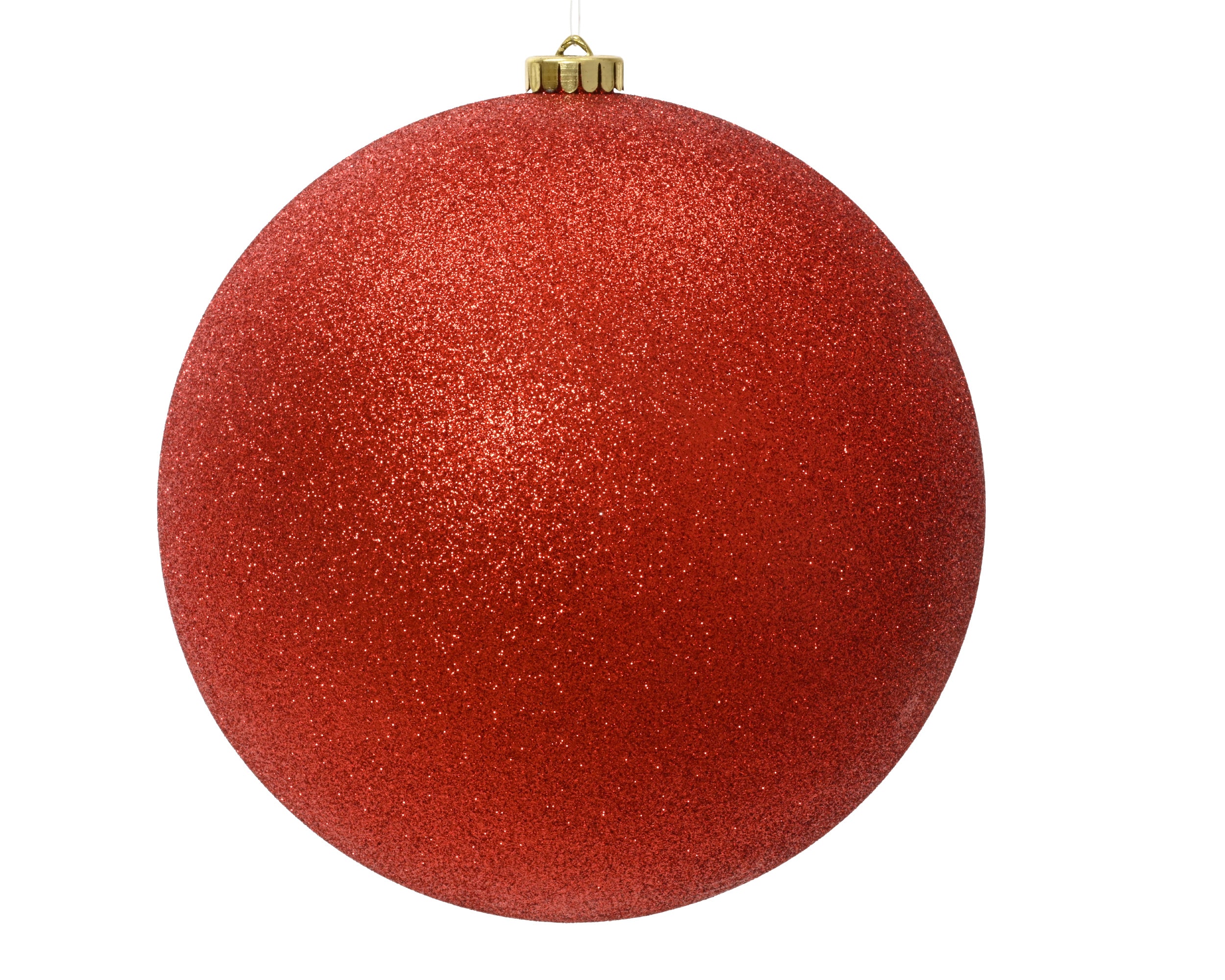 Palla Natale D 14 Cm Rossa Finitura Glitter