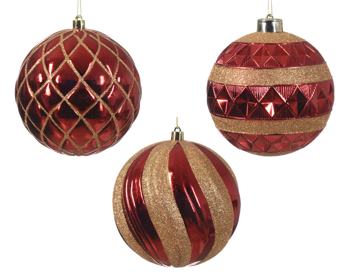 Palla Di Natale Christmas Red decorazione natalizia 12 cm per albero di Natale - DeMatteis.it