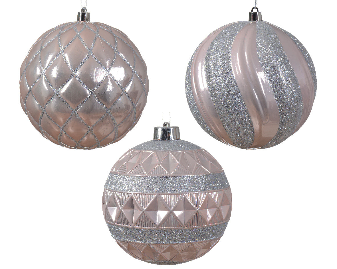 Palla Di Natale Blush Pink Con Decori 12 Cm 1 Pz