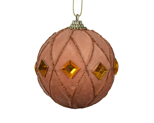 Palla Di Natale Perline E Brillanti Warm Cider 8 Cm