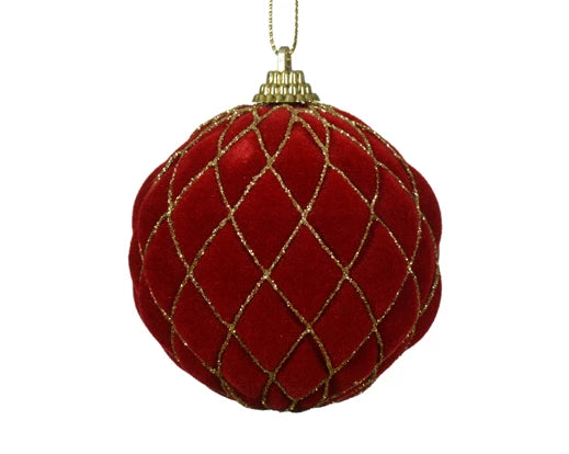 Palla Di Natale Con Glitter Christmas Red 8 Cm