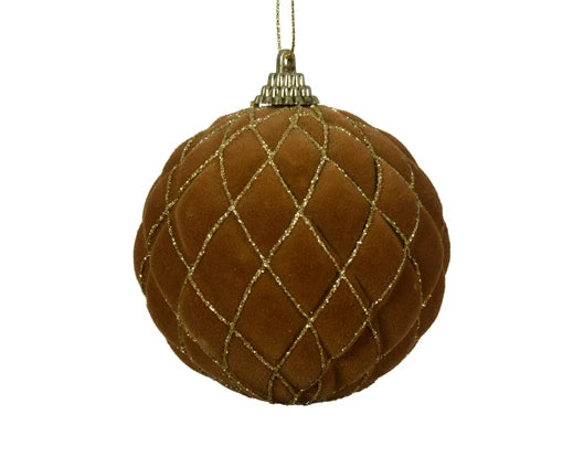 Palla Di Natale Con Glitter Espresso 8 Cm
