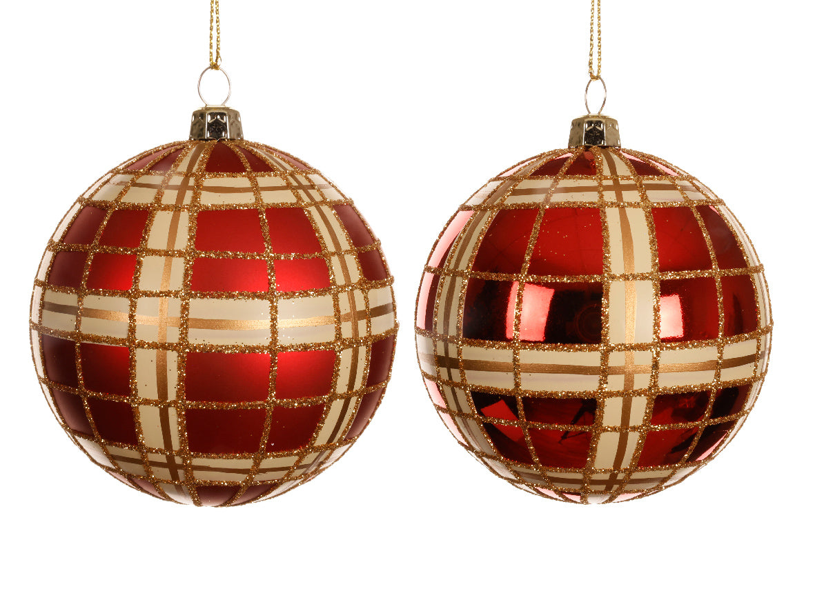 Palla Natale Rosso Oro D 8 Cm 1 Pezzo