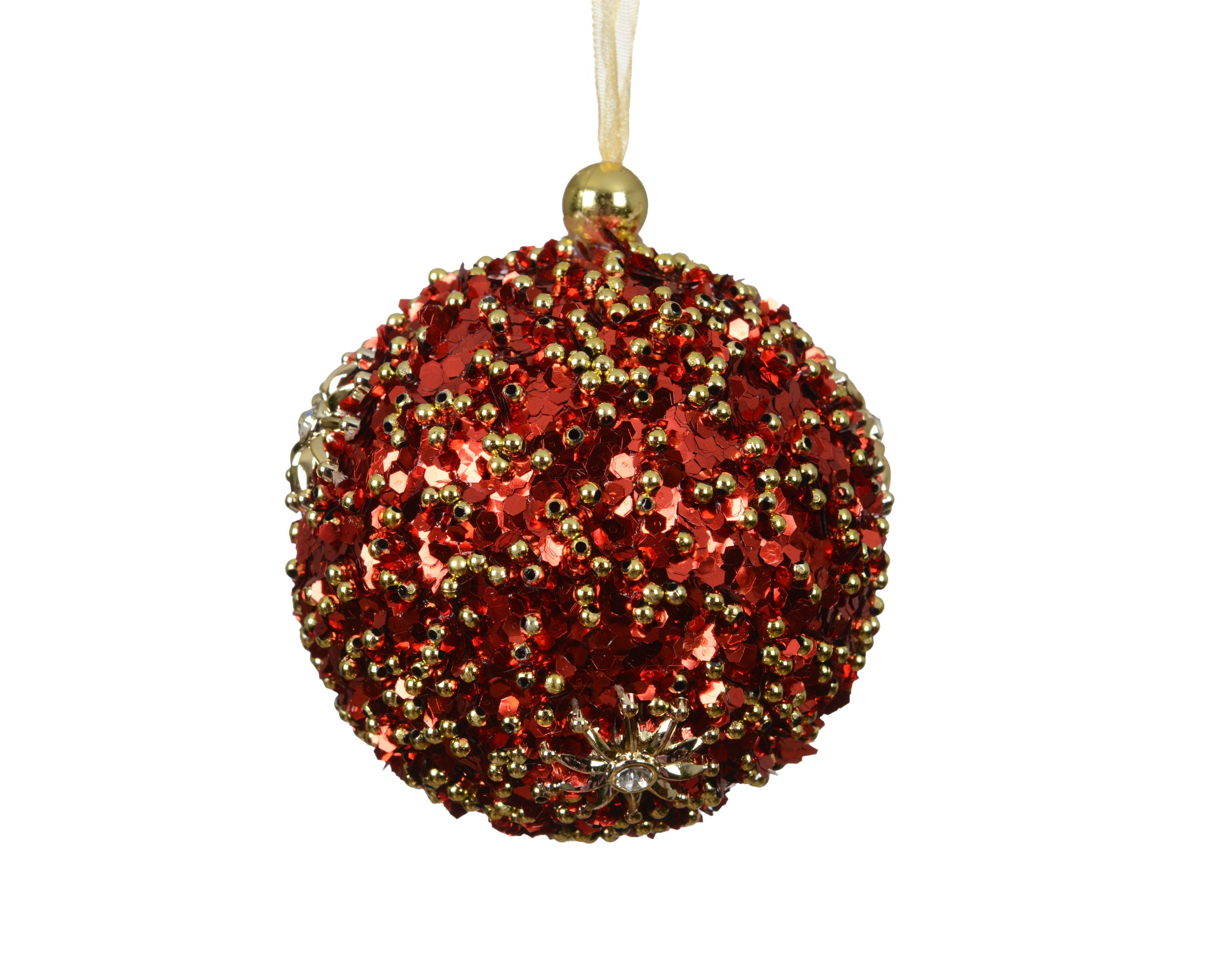 Palla Di Natale D 8 Cm Christmas Red Glitter