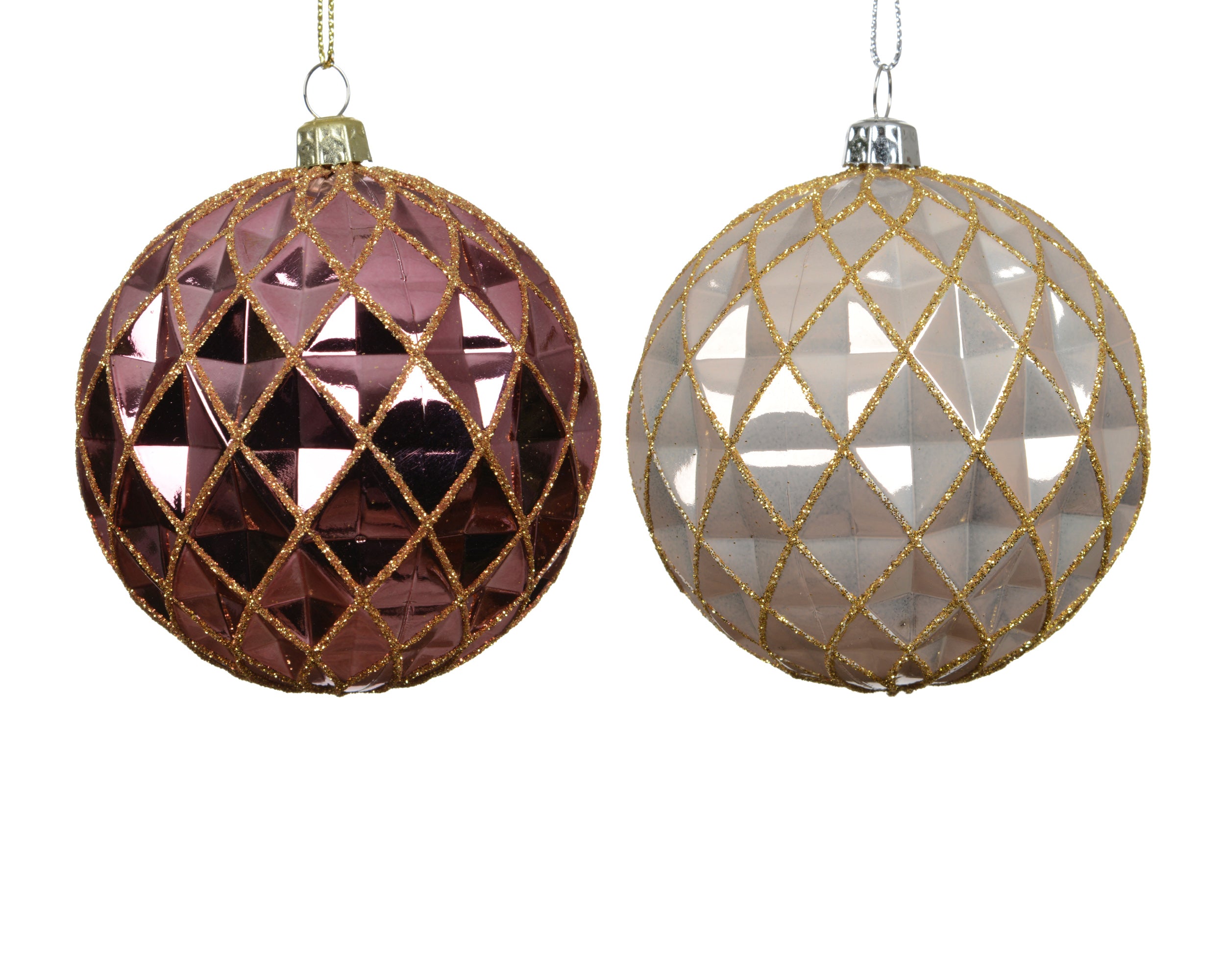 Palla Di Natale Plastica Rosa D 8 Cm 1 Pz