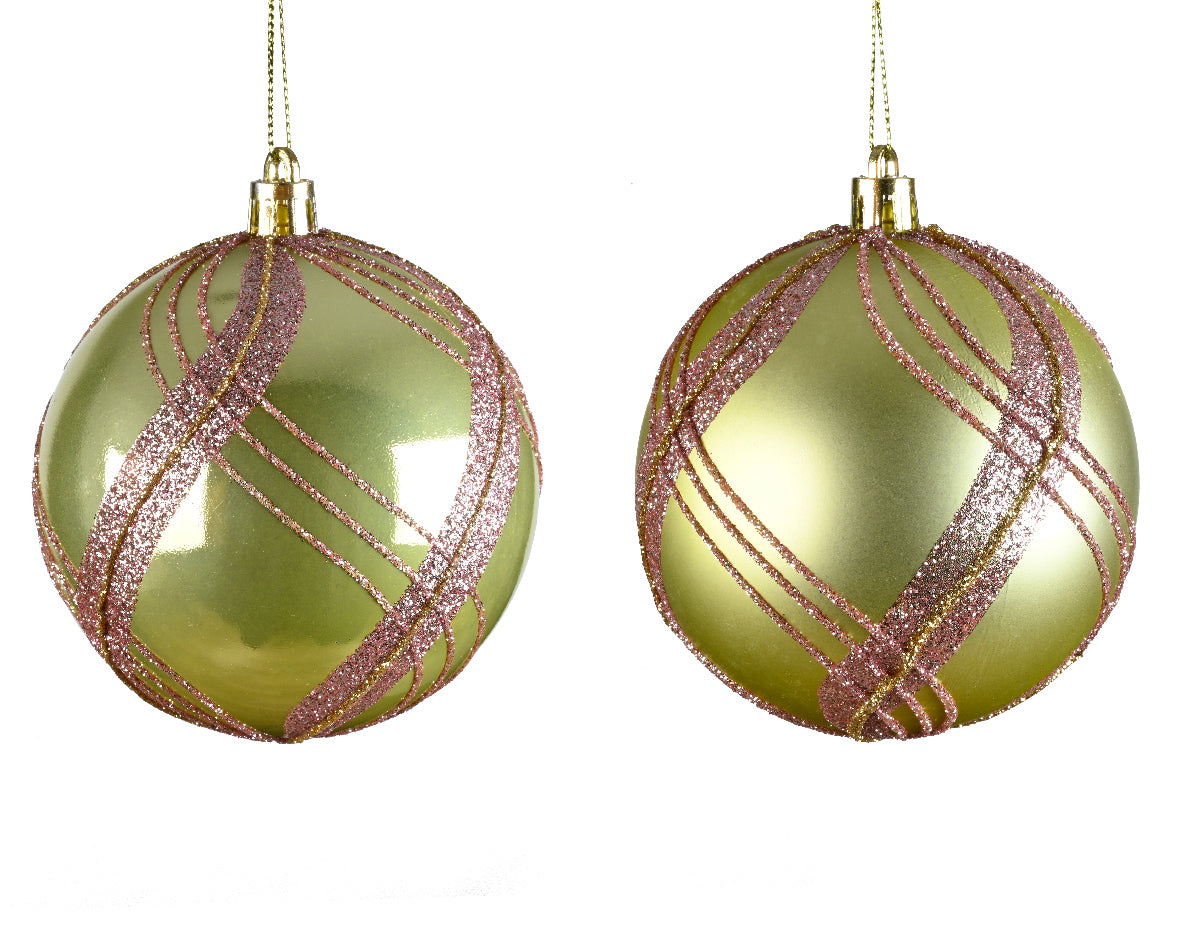 Palla Di Natale Oro Con Decoro Rosso 8 Cm 1 Pz