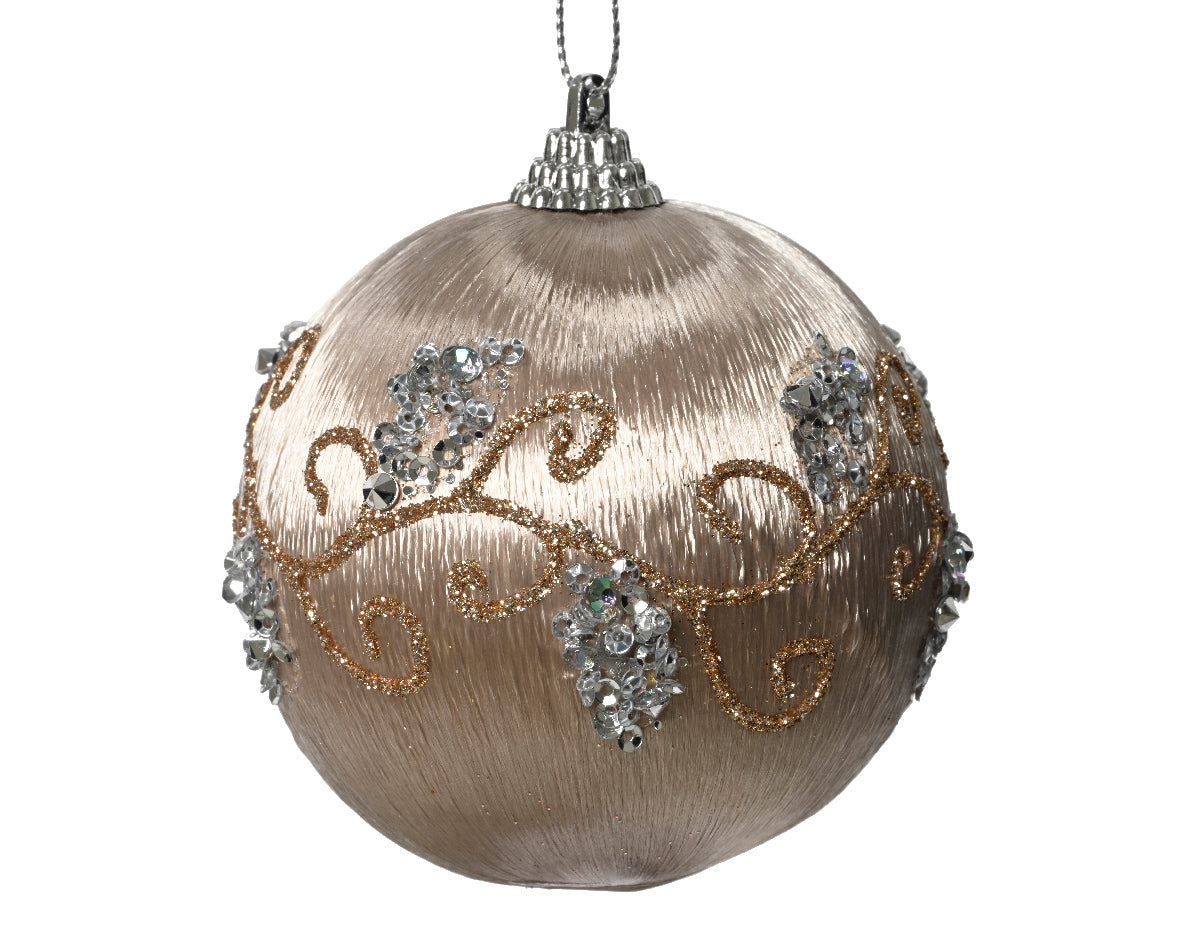 Palla di Natale con diamanti 8 cm decorazione natalizia per albero con strass e glitter - DeMatteis.it