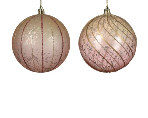 Palla Di Natale Con Decoro Blush Pink 10 Cm