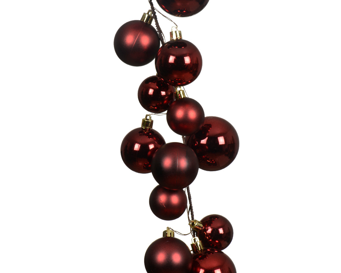 Ghirlanda Palline D 10x180 Cm Oxblood