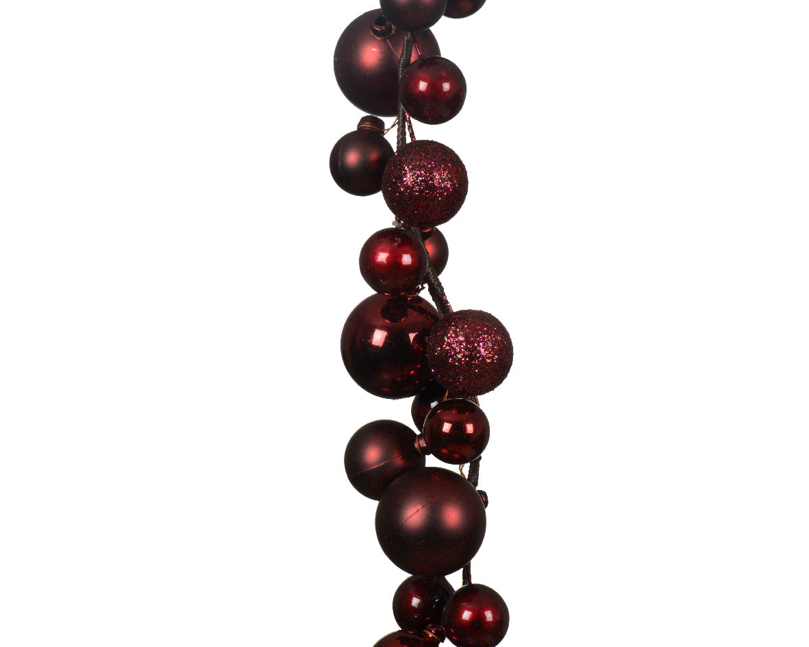 Ghirlanda Palline D 6x180 Cm Oxblood