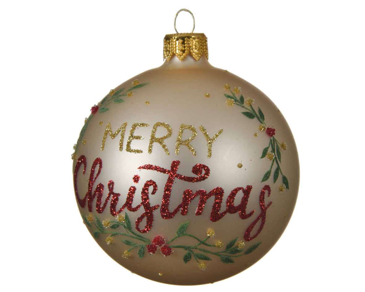 Palla Di Natale Pearl Merry Christmas 8 Cm