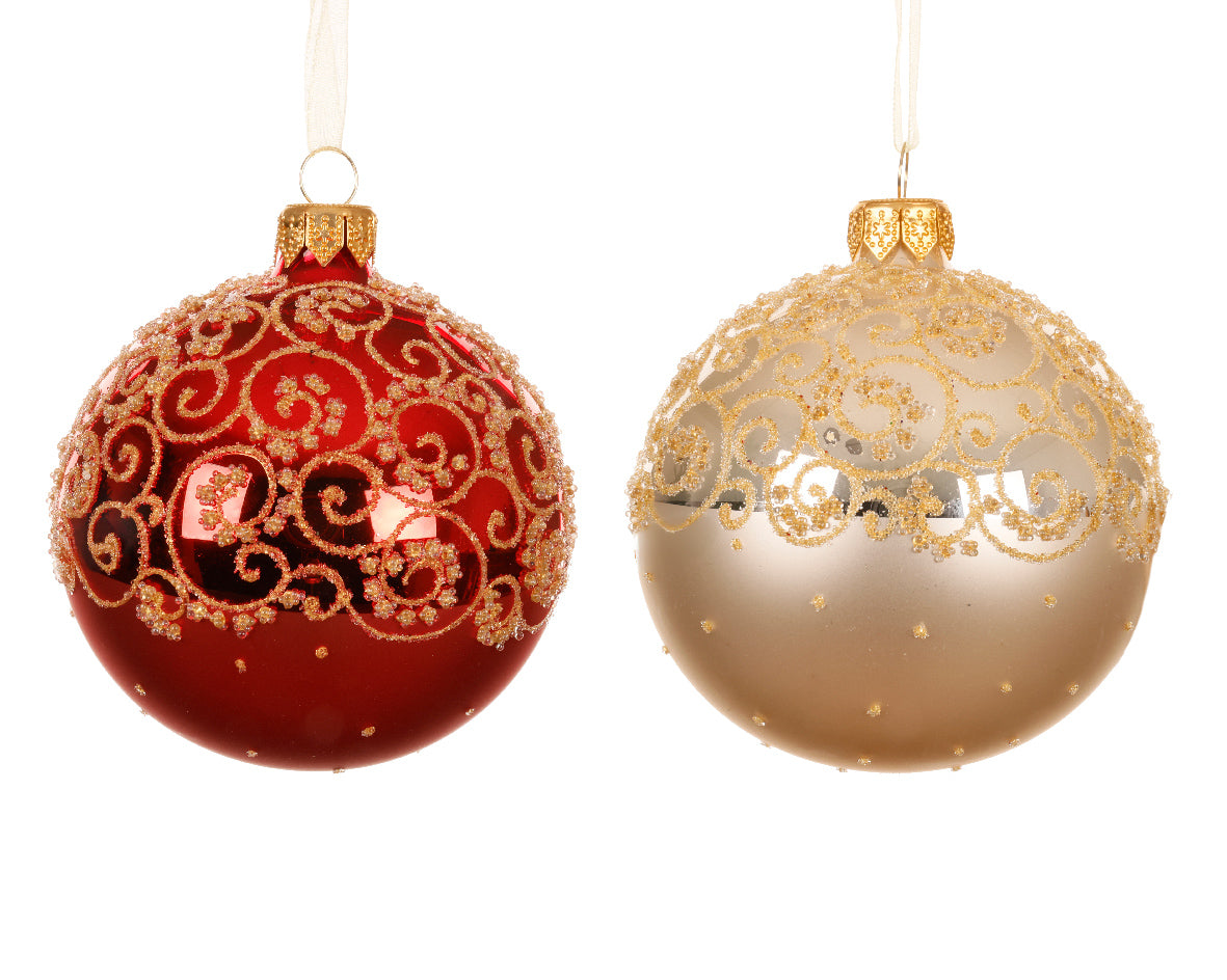 Palla Natale Decoro Oro Pregiato D 8 Cm 1 Pz