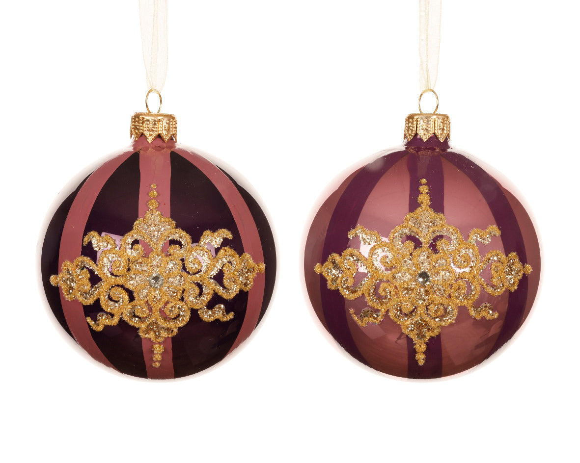 Palla Natale Con Drappo Oro D 8 Cm 1 Pezzo