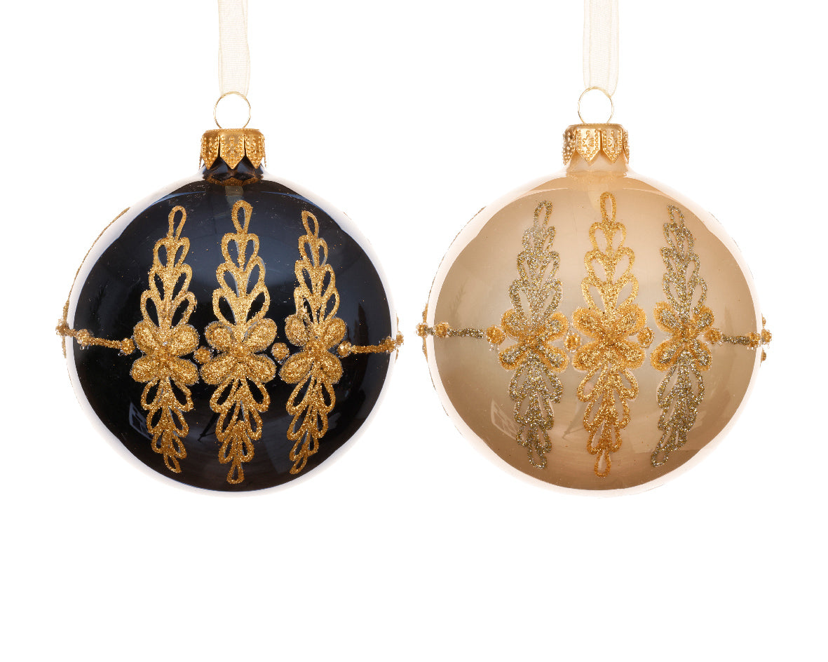 Palla Vetro Decoro Oro 8 Cm 1 Pezzo