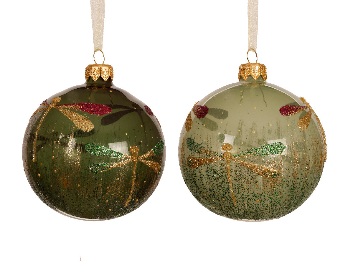 Palla Natale Verde Libellula D 8 Cm 1 Pezoz