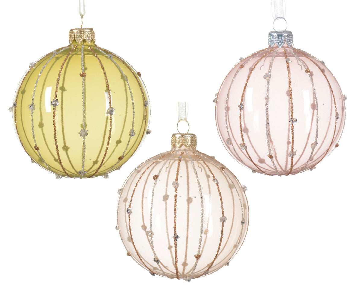 Palla Di Natale Con Decoro Verticale 8 Cm 1 Pz