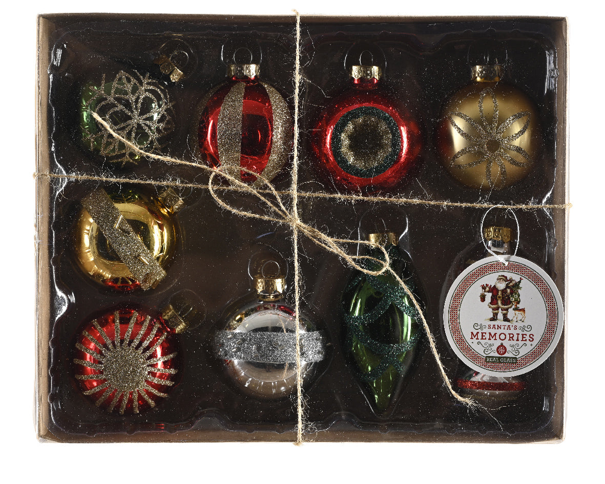 Pendenti Assortiti 7 cm set decorazioni natalizie in confezione regalo con palline e ornamenti - DeMatteis.it