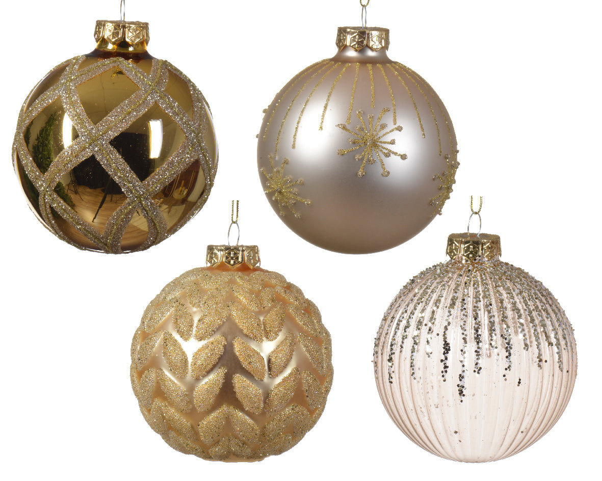 Palla di Natale Pearl con decorazioni natalizie diametro 8 cm per addobbo albero di Natale - DeMatteis.it