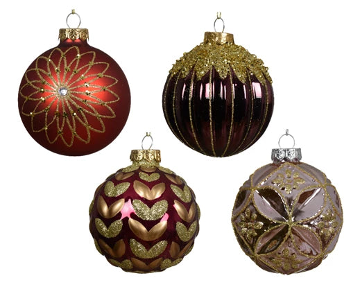 Palla Di Natale Vetro Pomegranate 8 Cm 1 Pz