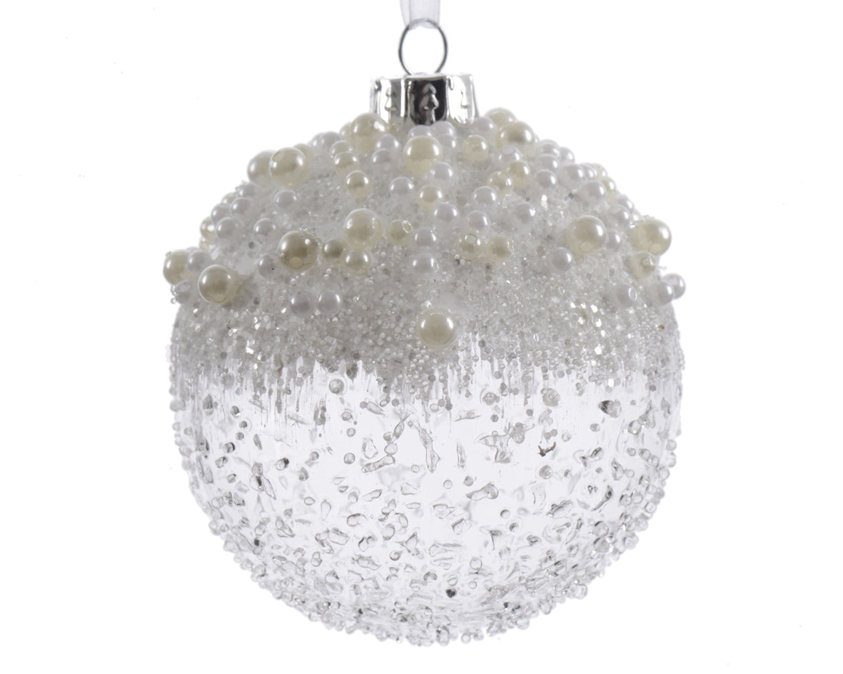 Sfera Vetro D 8 Cm Trasparente Top Ghiacciato