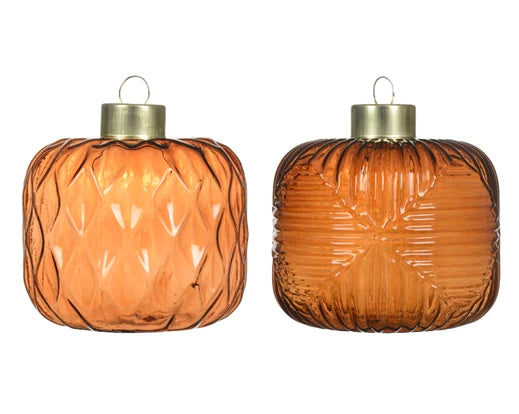 Box 2 Ornamento Warm Cider Vetro Trasparente 7,8x8,6 Cm