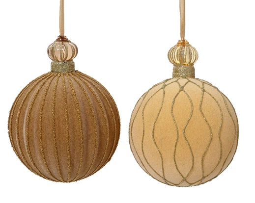 Ornamento Di Natale Vetro Decoro Velvet 10x12,5 Cm 1 Pz