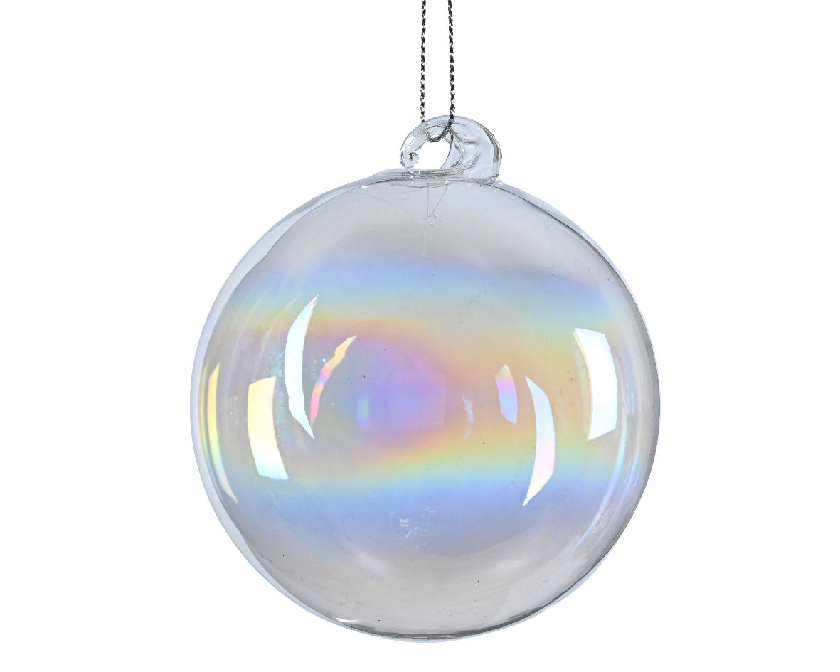Palla Vetro Iridescente Trasparente D 10 Cm