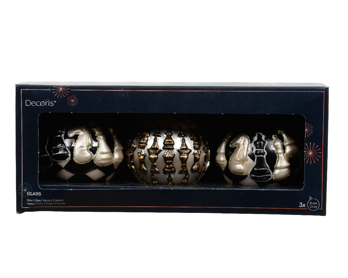 Sfera Natale Decoro Scacchi D 8 Cm 1 Pezzo