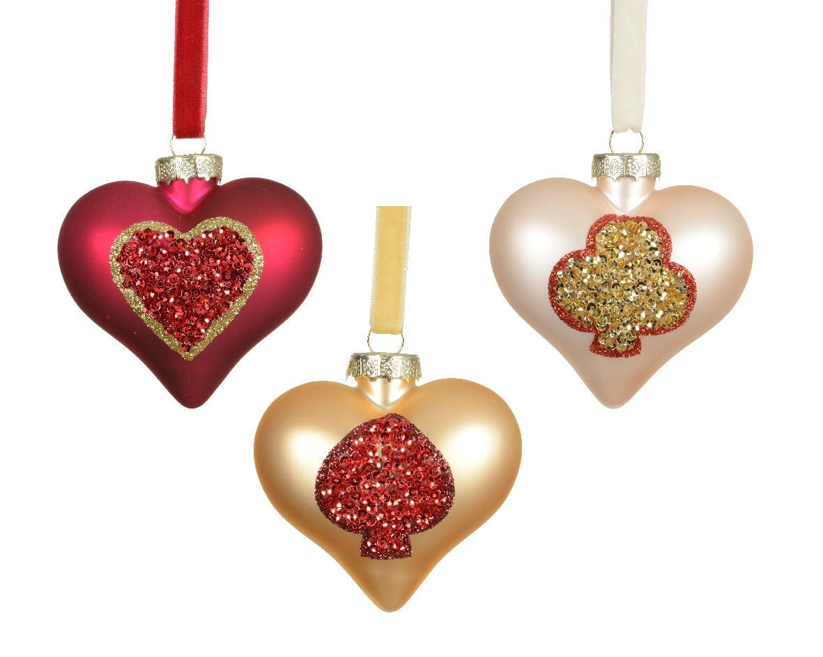 Pendente Cuore Con Glitter 8x9 Cm 1 Pezzo