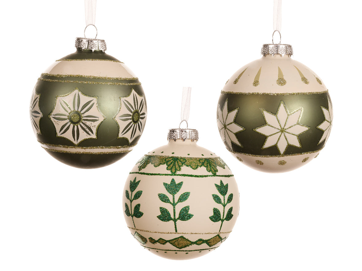 Palla Natale Silver D 8 Cm Pine Green 1 Pz
