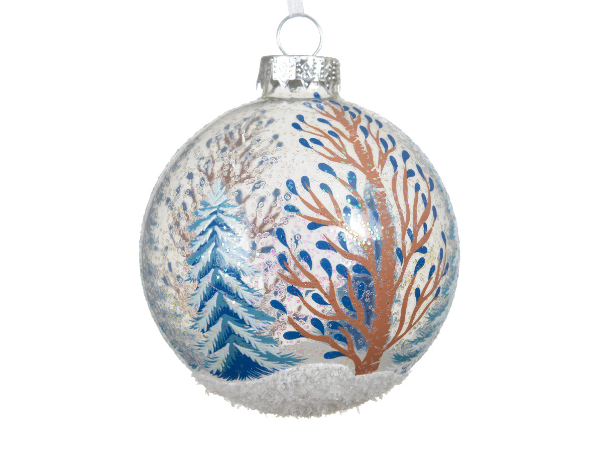 Sfera Trasparente D 8 Cm Decoro Blu