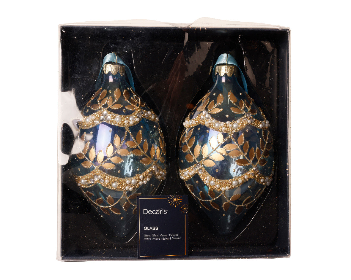 Oliva Vetro Trasparente Blu D8x14 Cm 1 Pezzo