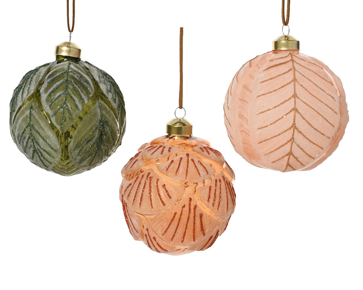 Sfera Decoro Foglie D 8 Cm 1 Pezzo