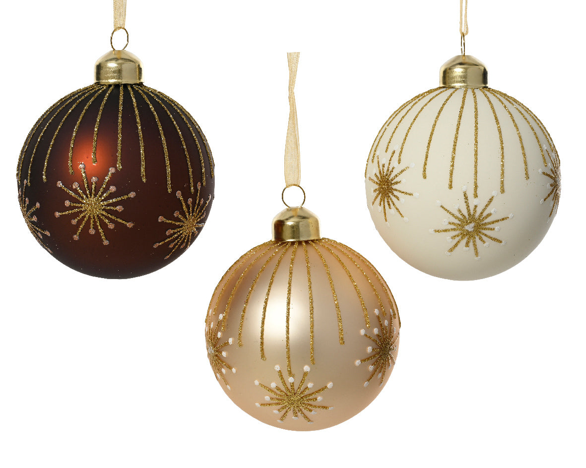 Sfera D 8 Cm Decoro Con Stelle 1 Pezzo