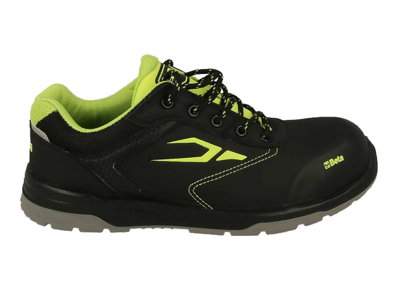 Beta Utensili, Beta 7320na scarpe basse pelle S3 tg 46 nere con inserti verde fluo, lacci e cuciture a contrasto per protezione lavoro - DeMatteis.it