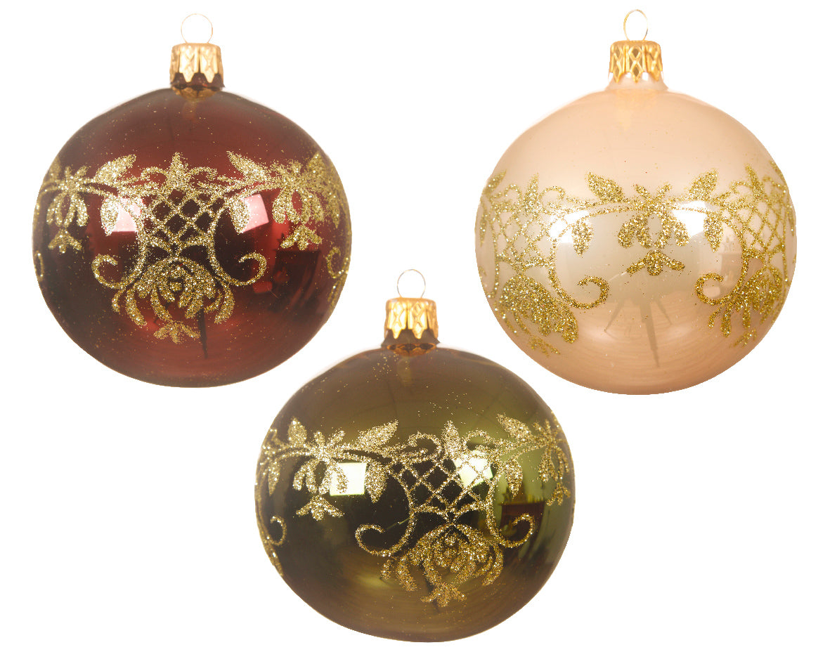 Palla di Natale con dettaglio gold 8 cm decorazione natalizia per albero - DeMatteis.it