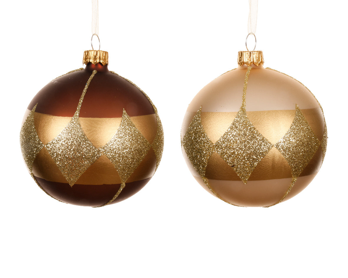 Sfera D 8 Cm Perla Decoro Spicchi Oro 1 Pz