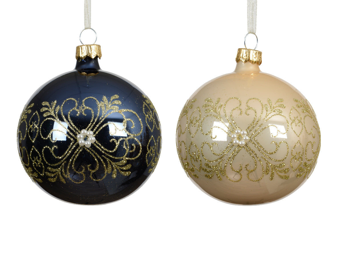 Sfera D 8 Cm Decoro Oro Diamante 1 Pz