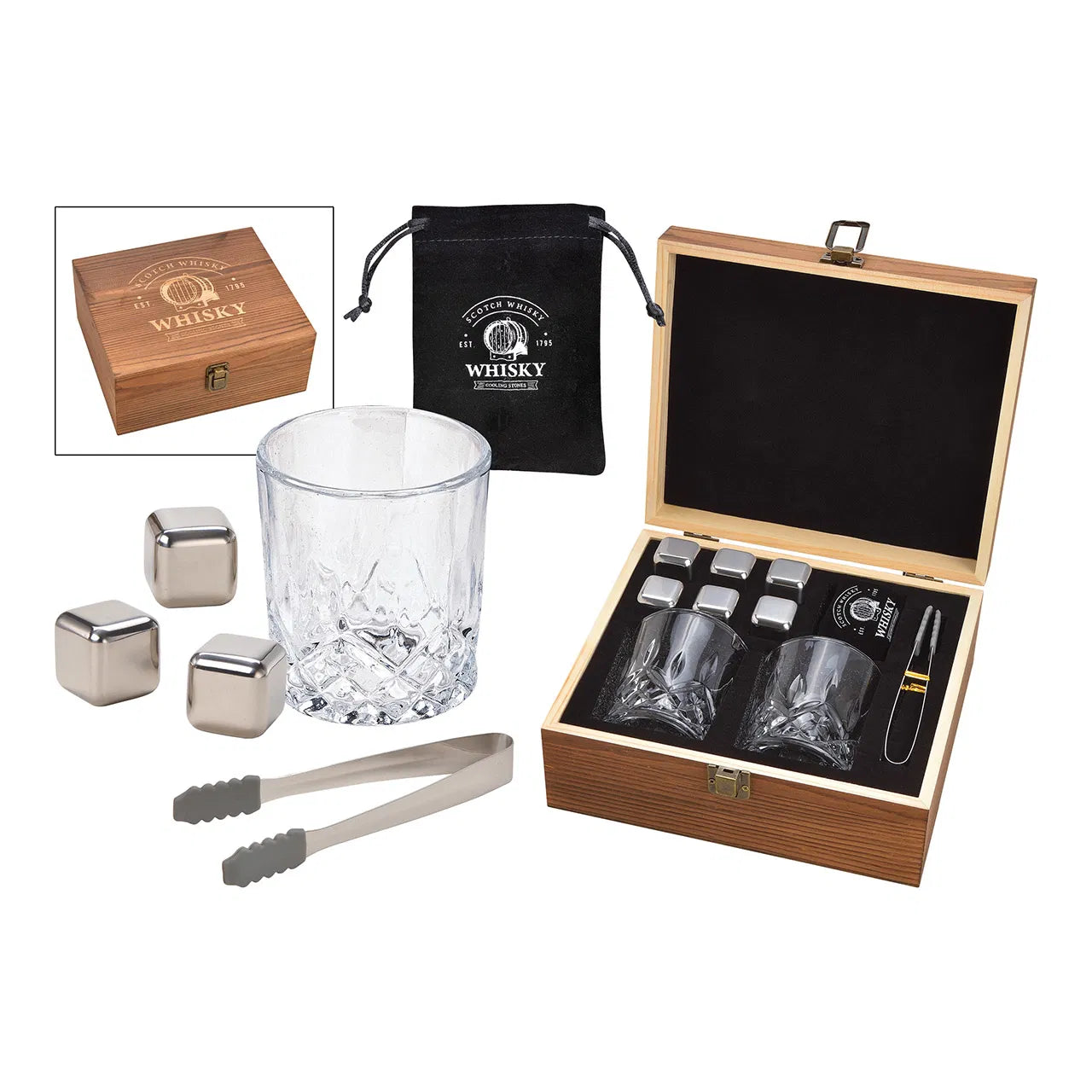 Set Regalo Bicchiere E Cubetti Whisky