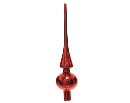 Puntale Vetro Lucido 6X26 Cm Christmas Red